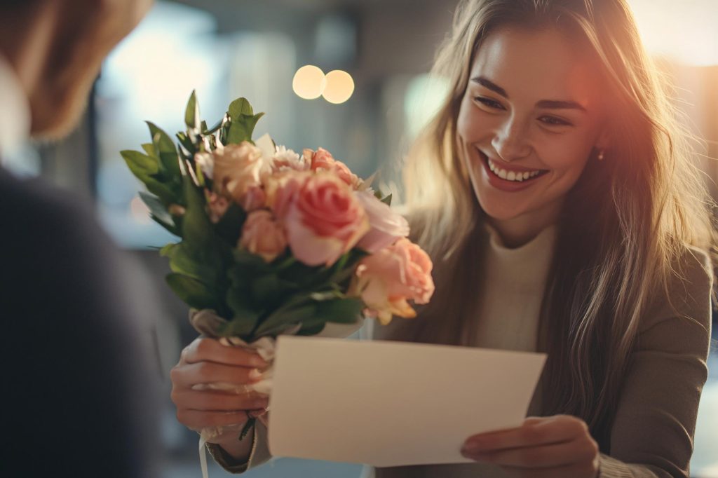 montar uma mensagem para acompanhar flores