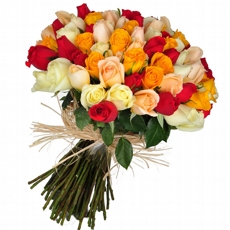 Mega Buquê de 50 Rosas Coloridas